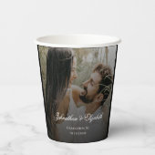 Gobelets En Papier Photo moderne avec Mariage de recouvrement noir (Verso)