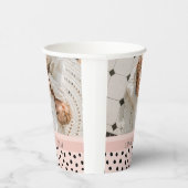 Gobelets En Papier Photo moderne Pastel Rose Nom personnalisé Cadeau (Droite)