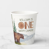 Gobelets En Papier Photo One Happy Camper Boys Anniversaire (Recto)