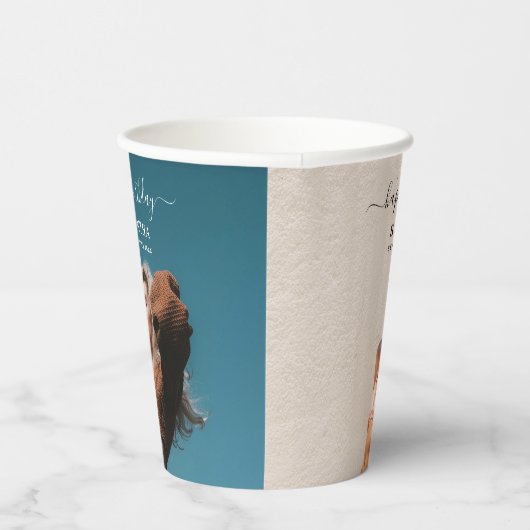 Gobelets En Papier Photo personnalisée 2 Photos Selfie fête d'anniver (Droite)