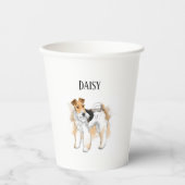 Gobelets En Papier Photo personnalisée Fil Fox Terrier (Recto)