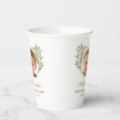 Gobelets En Papier Photo Première communion Verdure Botanique Géométr (Gauche)