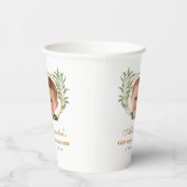 Gobelets En Papier Photo Première communion Verdure Botanique Géométr (Droite)