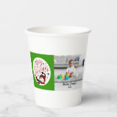 Gobelets En Papier Photo unique de Noël du joyeux bonhomme de neige p (Recto)