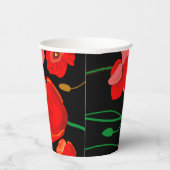 Gobelets En Papier Photos rouges sur arrière - plan noir (Droite)