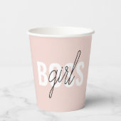 Gobelets En Papier Phrase moderne Pastel Rose fille Boss Phrase (Verso)