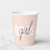 Gobelets En Papier Phrase moderne Pastel Rose fille Boss Phrase (Recto)