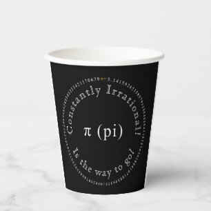 Gobelets En Papier Pi, L'Irrationnel Mathématique Constant Drôle