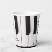 Gobelets En Papier Piano Keys nom personnalisé (Verso)