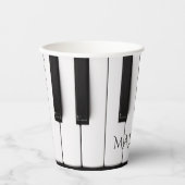 Gobelets En Papier Piano Keys nom personnalisé (Recto)