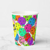 Gobelets En Papier Pickleball Anniversaire Ballons Confetti Personnal (Gauche)