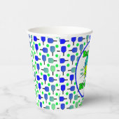 Gobelets En Papier Pickleball Anniversaire Bleu Vert Paddle Ball Beng (Droite)
