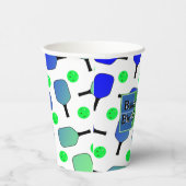 Gobelets En Papier Pickleball Anniversaire Bleu Vert Paddle Ball Beng (Droite)
