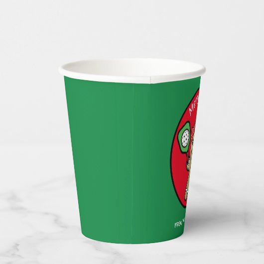 Gobelets En Papier Pickleball Gingpain fille texte personnalisé (Droite)