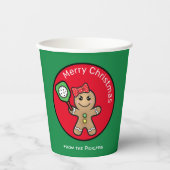 Gobelets En Papier Pickleball Gingpain fille texte personnalisé (Recto)