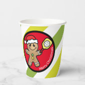 Gobelets En Papier Pickleball Gingpain garçon texte personnalisé  (Verso)