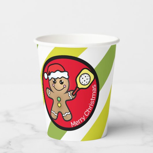 Gobelets En Papier Pickleball Gingpain garçon texte personnalisé  (Verso)