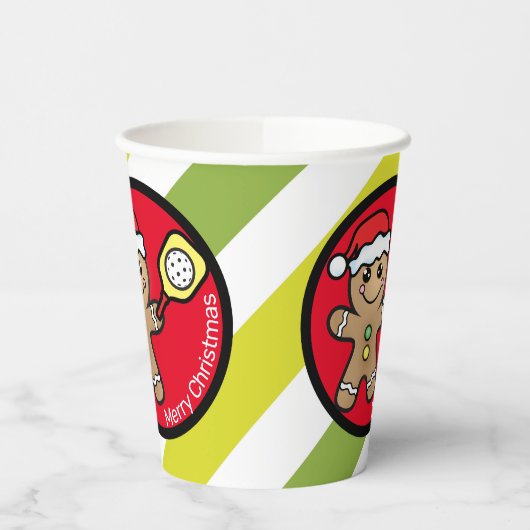 Gobelets En Papier Pickleball Gingpain garçon texte personnalisé  (Gauche)