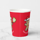 Gobelets En Papier Pickleball Gingpain garçon texte personnalisé roug (Droite)
