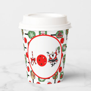 Gobelets En Papier Pickleball Joie Noël Party Red Green Paddles