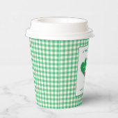 Gobelets En Papier Pickleball Mariage rose et vert Preppy (Droite)