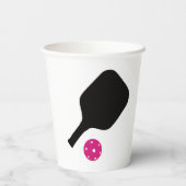 Gobelets En Papier Pickleball paddles & boules roses (Verso)