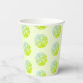 Gobelets En Papier Pickleball Party Pickleice Jus personnalisé vert (Verso)