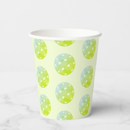 Gobelets En Papier Pickleball Party Pickleice Jus personnalisé vert (Verso)