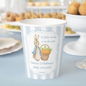 Gobelets En Papier Pierre lapin bleu poussiéreux rayures baby shower
