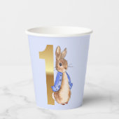 Gobelets En Papier Pierre le lapin Premier anniversaire (Recto)