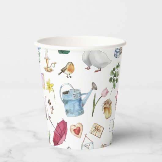 Gobelets En Papier Pierre rose et lapin (Recto)