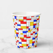 Gobelets En Papier Piet Mondrian Style Abstrait Art Café Mug Papier (Gauche)