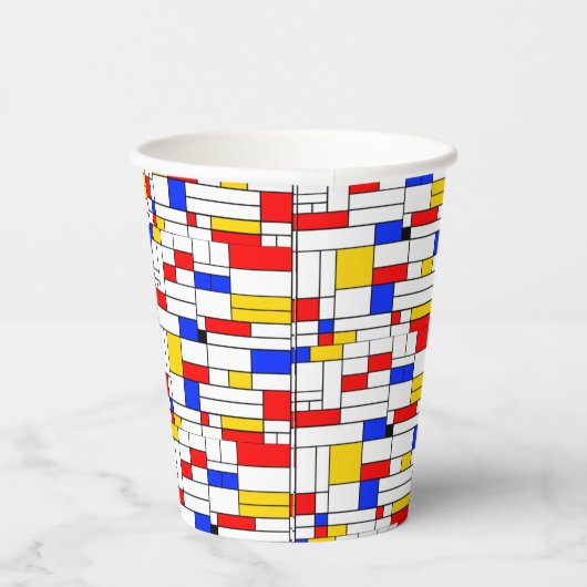 Gobelets En Papier Piet Mondrian Style Abstrait Art Café Mug Papier (Droite)