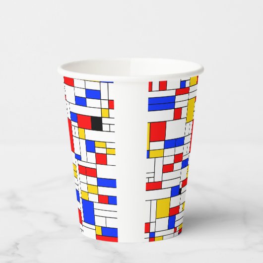 Gobelets En Papier Piet Mondrian Style Art Abstrait (Gauche)