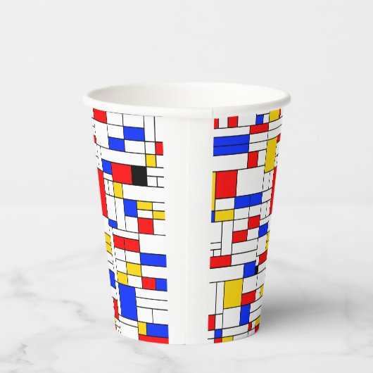 Gobelets En Papier Piet Mondrian Style Art Abstrait (Droite)
