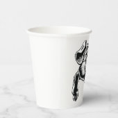 Gobelets En Papier Pig Head Farm Animal Drawing in Black White (Droite)