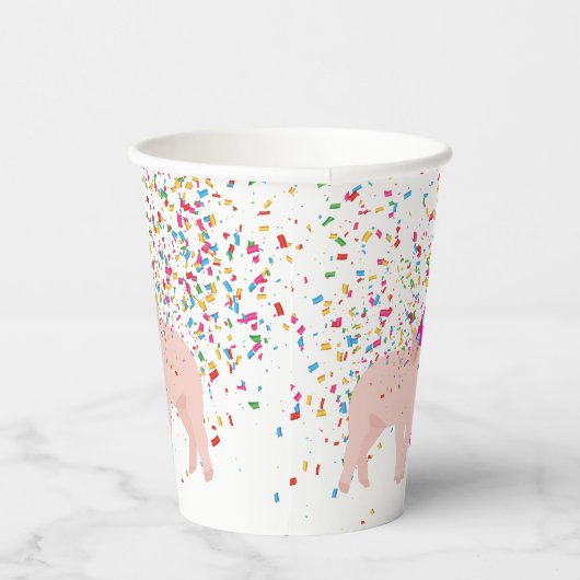 Gobelets En Papier Pig Party - Animaux à la fête d'anniversaire (Droite)