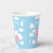 Gobelets En Papier Pig Volant mignon 1er anniversaire fêtes enfants (Gauche)