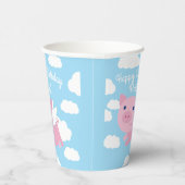 Gobelets En Papier Pig Volant mignon 1er anniversaire fêtes enfants (Droite)