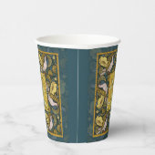 Gobelets En Papier Pigeon Blue Yellow Fish Art Nouveau (Droite)