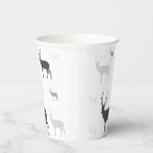 Gobelets En Papier Pilote à lancer en silhouette de cerf blanc et noi (Droite)