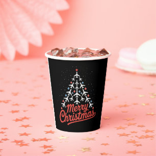 Gobelets En Papier Pilote de l'arbre de Noël d'avion