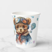 Gobelets En Papier Pilote personnalisé Teddy Bear Anniversaire (Recto)