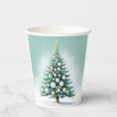 Gobelets En Papier Pin vert nu | Orange vert argenté (Recto)