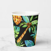 Gobelets En Papier Pinceau Plumeria Palm Tree Tasses à papier tropica (Gauche)