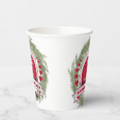 Gobelets En Papier Pine Aigle Wreath Rouge 1er anniversaire Mariage (Gauche)