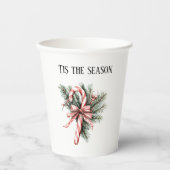 Gobelets En Papier Pine Tree Candy Cane Red Christmas (Recto)