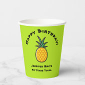 Gobelets En Papier Pineappy Personnalisé Tropical Paper Cups Party (Recto)