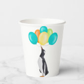 Gobelets En Papier Pingouin Avec Ballons Colorés (Verso)