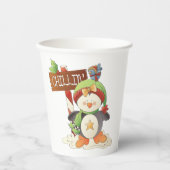 Gobelets En Papier Pingouin d'hiver et oiseau Chillin Noël (Recto)